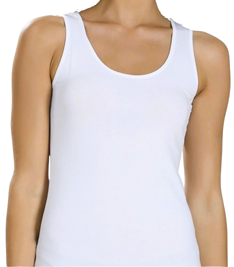 Damen Unterhemden Spitze Achselhemd Long Shirt Feinripp Trägerbody Baumwolle Weiß und Schwarz Gr. S bis XXL