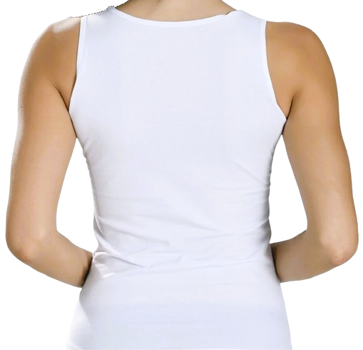 Damen Unterhemden Spitze Achselhemd Long Shirt Feinripp Trägerbody Baumwolle Weiß und Schwarz Gr. S bis XXL